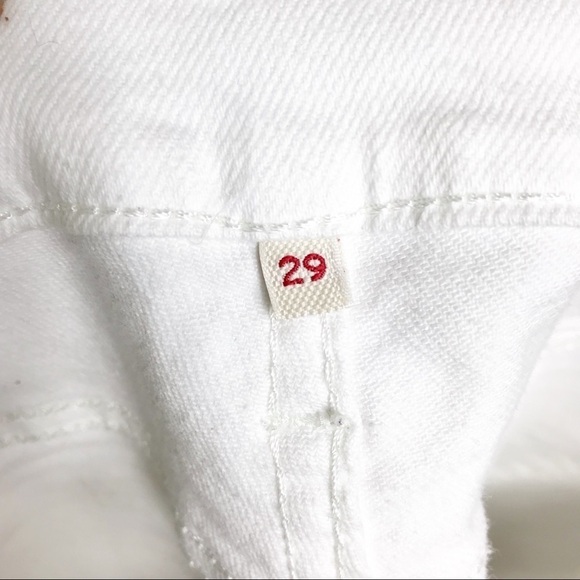 Levi's White Stretch 5-Pocket Flat Front Cuffed Cropped Pants Size 29 - Picture 6 of 6